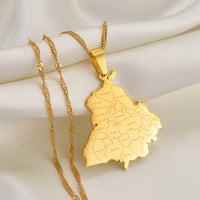 Anniyo 3.2cm India Punjab State Map Pendant Necklace Jewelry #233521