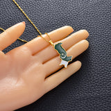 Anniyo 3.2CM Pakistan Map Flag Pendant Necklaces Stainless Steel Pakistani Ethnic Jewelry @157721