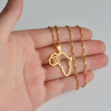 Anniyo Outline Africa Map Berbers Pendant Necklaces African Berber Jewelry for Women Men @250621