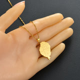 Anniyo Sao Tome Island Map Pendant Necklaces Gold Color Chains Jewelry #165321