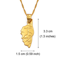 Anniyo Map of Corsica France Pendant Necklaces Corse Jewelry Haute-Corse For Women Girls #300010