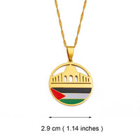 Anniyo Al-Aqsa Mosque and Palestine Pendant Necklaces Jewelry #255621