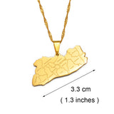 Anniyo El Salvador Map City Name Pendant Necklace for Women Girls Jewelry Map of El Salvador #233721