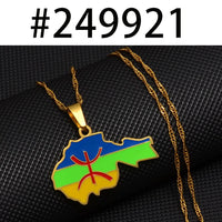 Anniyo 3.3cm Berbers Pendant Necklaces African Berber Jewelry for Women Men @249921
