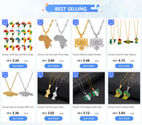 Anniyo Ethiopia Amhara Pendant Necklaces for Women Jewelry for Gold Plated #239121
