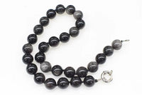 black Agate round Obsidian 10mm 12mm 14mm 16mm 18mm 20mm necklace 45cm wholesale beads nature jewelry