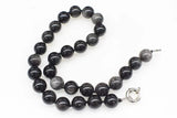black Agate round Obsidian 10mm 12mm 14mm 16mm 18mm 20mm necklace 45cm wholesale beads nature jewelry