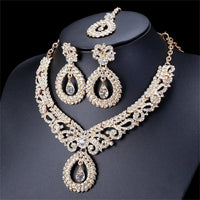 4PCS Women's Metal Jewelry Set Bollywood Jewelry Set Necklace Earrings Set Wedding Party Jewelry