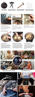 432Hz/440Hz Gold Handpan Drum with Steel Tongue for Yoga,Meditation Instrument,Beginner,Tambor Gift, 22 inch,9, 10,12,14,17notes
