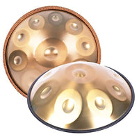 432Hz/440Hz Gold Handpan Drum with Steel Tongue for Yoga,Meditation Instrument,Beginner,Tambor Gift, 22 inch,9, 10,12,14,17notes