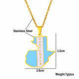 2024 New fashion stainless steel retro dripping Guatemala map necklace for women and men couples ethnic style accessories collar