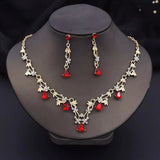 1 Set Of Fashionable Copper Inlaid Claw Chain Necklace, Earrings, Jewelry Set, Women's Wedding Banquet Party Daily Necessities