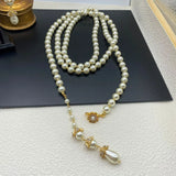 Luxury Vintage Baroque long pearl fringe necklace French delicate elegant colorful rhinestones wedding party jewelry accessories
