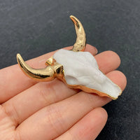 19 Styles Acrylic Cow Pendant Bull Skull Bone Gold Plated Charms for Men's Fashion DIY Jewelry Bull Head Pendant Necklace Gifts