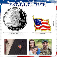 100 Pack American Flag Brooch in bulk metal - American Memorial Insignia for patriotic Memorial Day parties