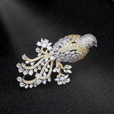 SUYU National Style Retro Color Copper Inlaid Cubic Zirconia Animal Suit Jacket Gift Accessories Female Magpie Brooch