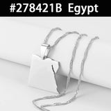 Egypt Nepal Sri Lanka Saudi Arabia Turkey Yemen Qatar Map Pendant Necklaces Polished Flat Design National Jewelry #277821