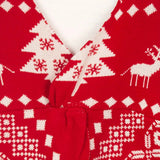 Women Knitwear Christmas Sweater Low Back Wrapped Knot Sexy Oversized Jumper Deep V-Neck Off Shoulder Hot Red Pullover Tops