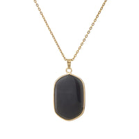 Natural Crystal Stone rose quartz amethyst geometric figure agate Pendant Necklace Stainless Steel gold Chain Gemstone Jewelry
