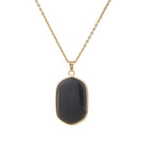 Natural Crystal Stone rose quartz amethyst geometric figure agate Pendant Necklace Stainless Steel gold Chain Gemstone Jewelry
