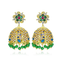 Gypsy Jewelry Retro Ethnic Indian Jhumka Crystal Small Bells Beads Drop Tassel Earrings Women Bohemian Statement Jhumki Tribal