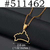 Anniyo Belarus Pendant Necklaces for Women Girls Stainless Steel Jewelry Gold Color and Silver Color #511062