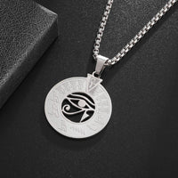 Ancient Egyptian Pharaoh Life Anka Cross Stainless Steel Necklace Anubis Totem Pendant Men\'s Amulet Jewelry Leather Rope Chain