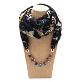 Ahmed Autumn and Winter Fashion Rhinestone Leopard Head Pendant Leopard Scarf Necklace For Women New Neckerchief Scarves Jewelry