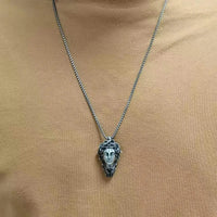 Handcrafted Sterling Silver Medusa s925 Silver Necklace Ancient Greek Myth Snake Woman Pendant Featured Pendant