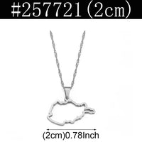 Anniyo 3CM/2CM Outline Afghanistan Map Pendant Necklaces for Women Girls,Afghan Maps Jewelry #257721