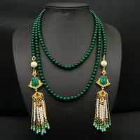 New Chinese tassel pearl earrings medieval national wind totem court necklace set