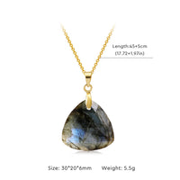 Fashion Natural Labradorite Necklace Pendant Triangle Round Teardrop and Other Ladies Friendship Mother Gift Necklace Jewelry