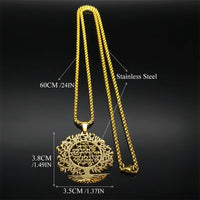2024 New fashion Tree of Life elegant pendant lettering hollow necklace temperament hundred matching couple collarbone chain