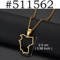 Anniyo Belarus Pendant Necklaces for Women Girls Stainless Steel Jewelry Gold Color and Silver Color #511062