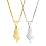 Anniyo 2CM Tunisia Map Pendant Necklaces Stainless Steel North Africa Tunisienne Jewelry #005362