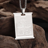 Exquisite Stainless Steel Islamic Muslim Calligraphy Arabic Pendant Necklace Men Women Religious Jewelry Accessories