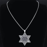 2024 New fashion stainless steel Jewish hexagon symbol pendant clavicle chain temperament everything necklace accessories Annive