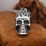 Gothic Dominating Skull Pendant Stainless Steel Vintage Men's Punk Rock Flame Skull Necklace Trendy Popular Jewelry Dropshipping