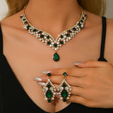 Ladies' fashionable design necklace earrings jewelry set suitable for daily wear, wedding parties, holiday gifts