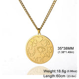 Jeshayuan Evil Eye Clover Man Necklace Horseshoe Yoga Om Pendant Love Chains Choker Neck Lucky Amulet Stainless Steel Jewelry