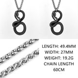 Retro Ferocious Eye Snake King Pendant Unisex Fashion Animal Snake 316L Stainless Steel Pendant Necklace Gift Jewelry Wholesale