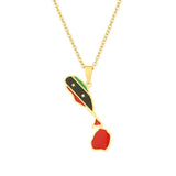 2024 New fashion stainless steel Saint Kitts and Nevis Commonwealth Map Necklace for women and men couples Ethnic style accessor