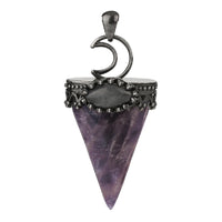 Crystal Triangle Moon Stone Pendants For Women Natural Amethyst Rose Quartz Labradorite Agate Stone Pendant Vingate Jewellery