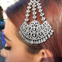 New Style Fashion Bohemian Zircon Cubic Fan Shape Hairpon Jewelry for Women Wedding Bridal Tassel Hair Accessories Wholesale