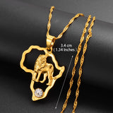 Anniyo Africa Map Pendant Necklace Women Men Silver Color/Gold Color Ethiopian Jewelry Wholesale African Hiphop Item @132106