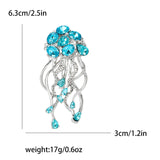 Women Shining Jellyfish Pins Rhinestone Beautiful Sea Animal Party Brooch