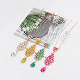 Boho Ethnic Indian Women Hair Jewelry Rhinestone Forehead Hair Pins Pendant with Hairpin Decorations Headpiece Hair Accessories