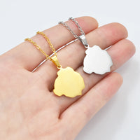 Anniyo Carriacou Grenada and Petit Martinique Map Pendant Necklaces Stainless Steel Caribbean Sea Jewelry @317801