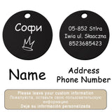 Personalized Pet Cat Dog Name Collar Accessories Circle Custom Engraved ID Tag Necklace Chain Charm Supplies For Dog Product