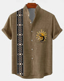 New Men's 3D Fashion Short Sleeve Casual Street Trend Summer Comfort Top Hawaiian Cotton and Linen Shirt